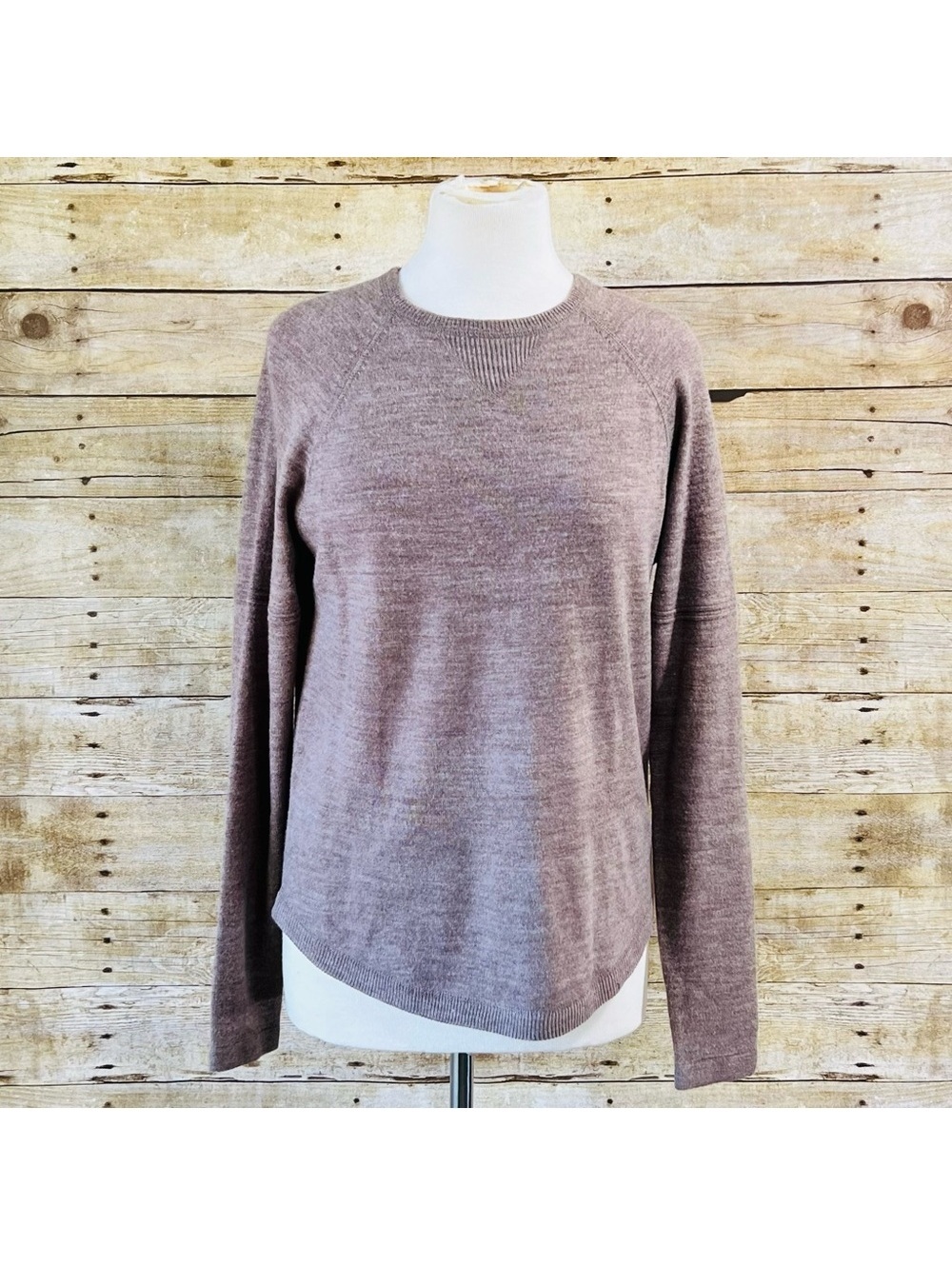Sweet Romeo Mauve Heathered Knit Crew Neck Sweater XS